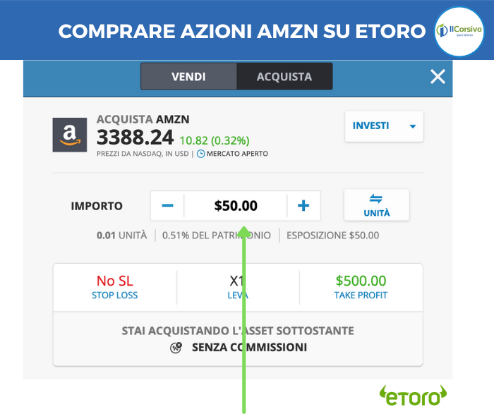 Comprare azioni Amazon su eToro